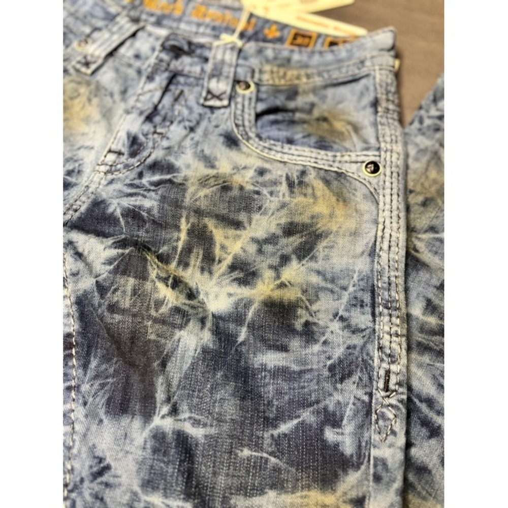 Rock Revival Teles Alt Straight Blue Tie-Dye Embellished Jeans 30/32 - Picture 5 of 9